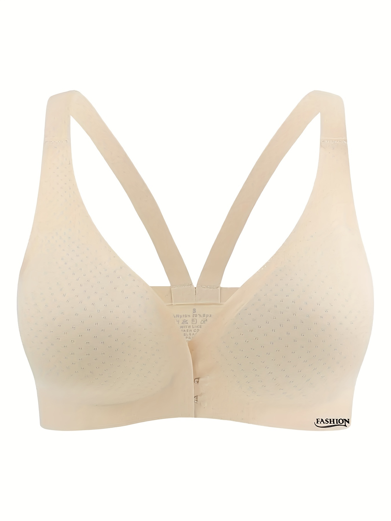 Seamless Wireless Bra Comfy Breathable Front Buckle Push Bra