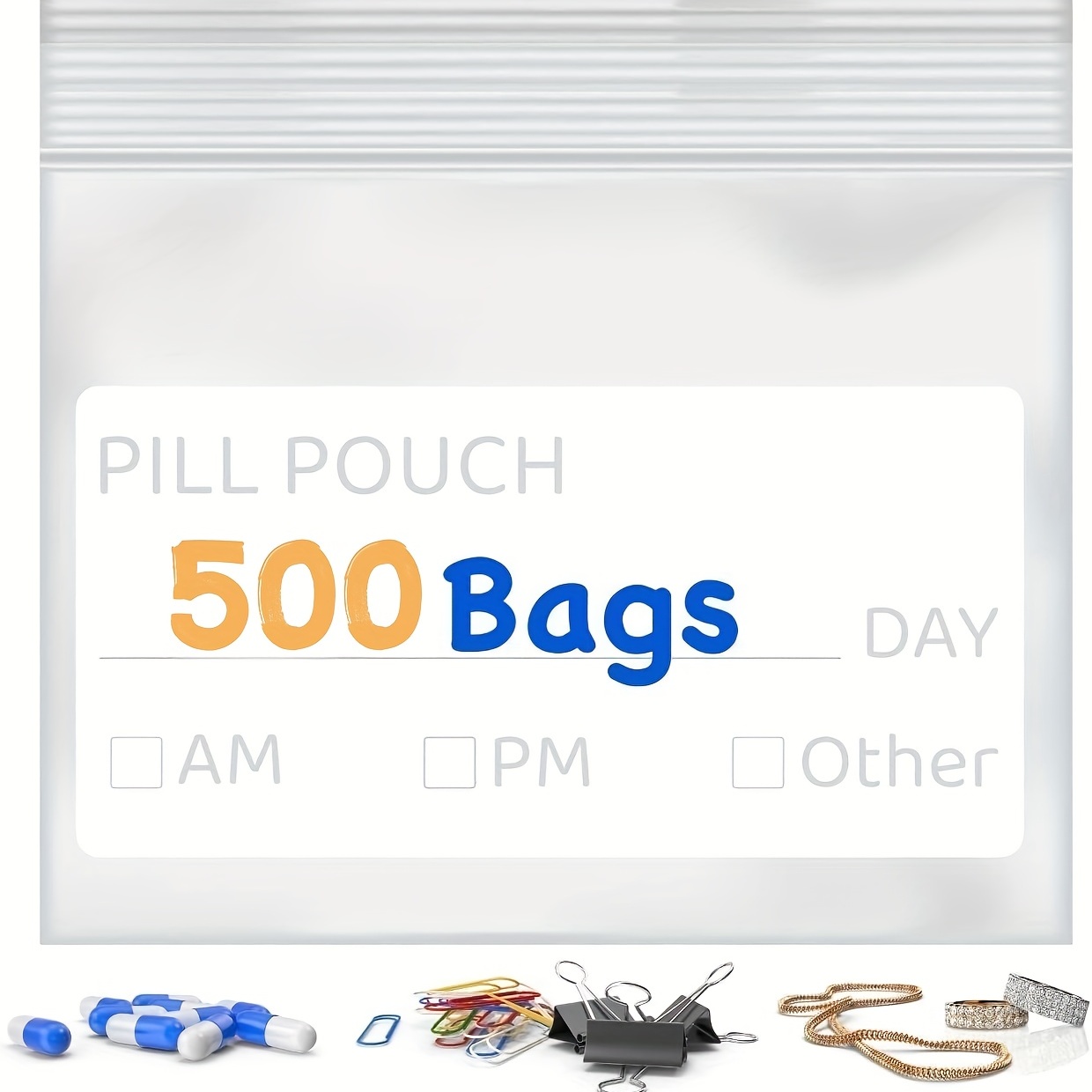  28 Pcs Pill Pouch Bags Reusable Zippered Pill Pouch
