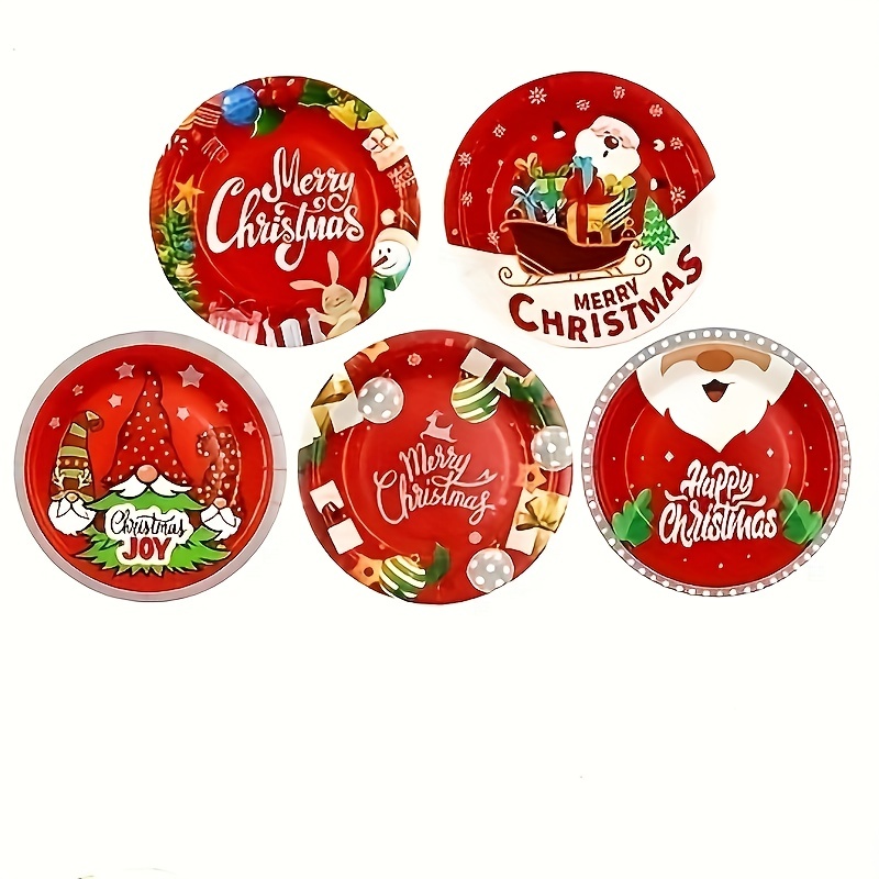 Disposable Christmas Paper Dining Plates Christmas Theme - Temu