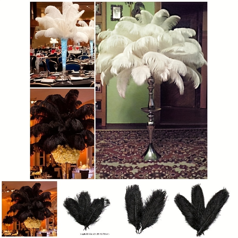 10pcslot Ostrich Feathers For Crafts White Big Ostrich Feather On The  Middle Of The Table Centerpieces Dream Catcher Decoration