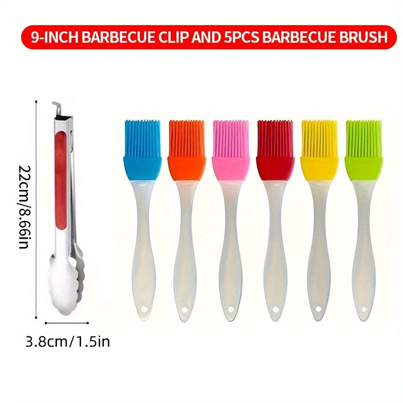 5pcs Set Small Detachable Silicone Oil Brush For BBQ, Cooking, Baking, High  Temperature Resistant & Random Color
