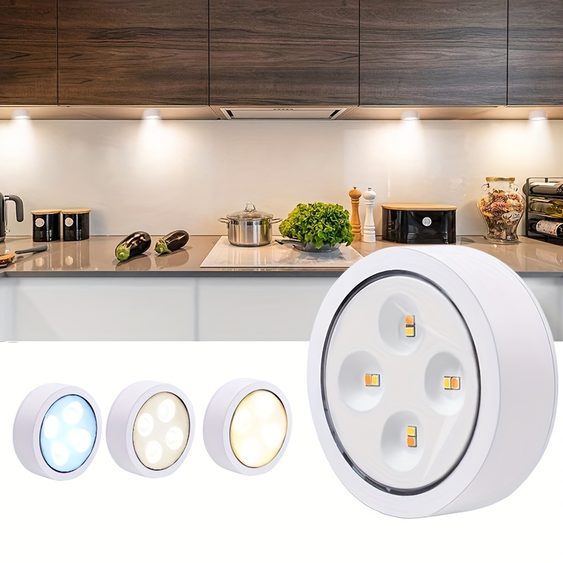 Luz LED de techo con sensor de movimiento, funciona con pilas, IP64,  redonda, para interiores y exteriores, montaje empotrado para cocina,  dormitorio, baño, pasillo (pilas no incluidas)