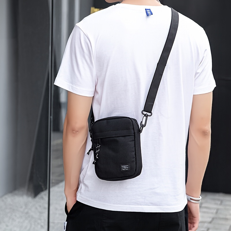 Unisex Letter Patched Messenger Bag Mini Square Bag - Temu