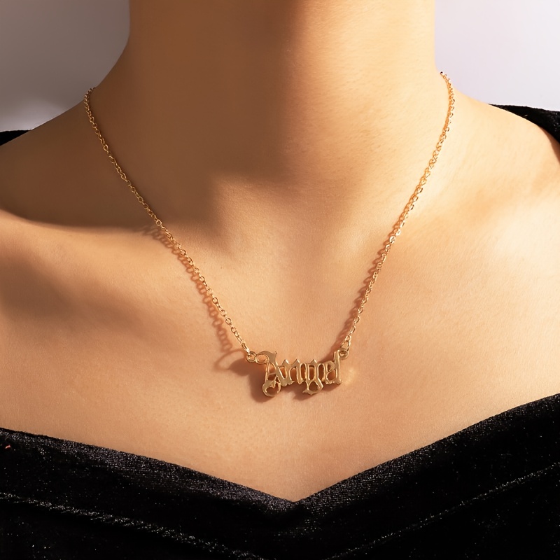 ANGEL Letter Pendant Necklace Women's Jewelry