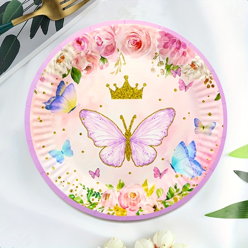 Butterfly Themed Tableware Set for Bridal Shower or Birthday Party