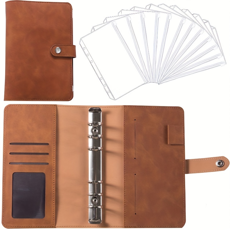 Stylish A6 Brown Checkered Budget Binder with Cash Envelopes and Sinking  Funds - Save in Style!