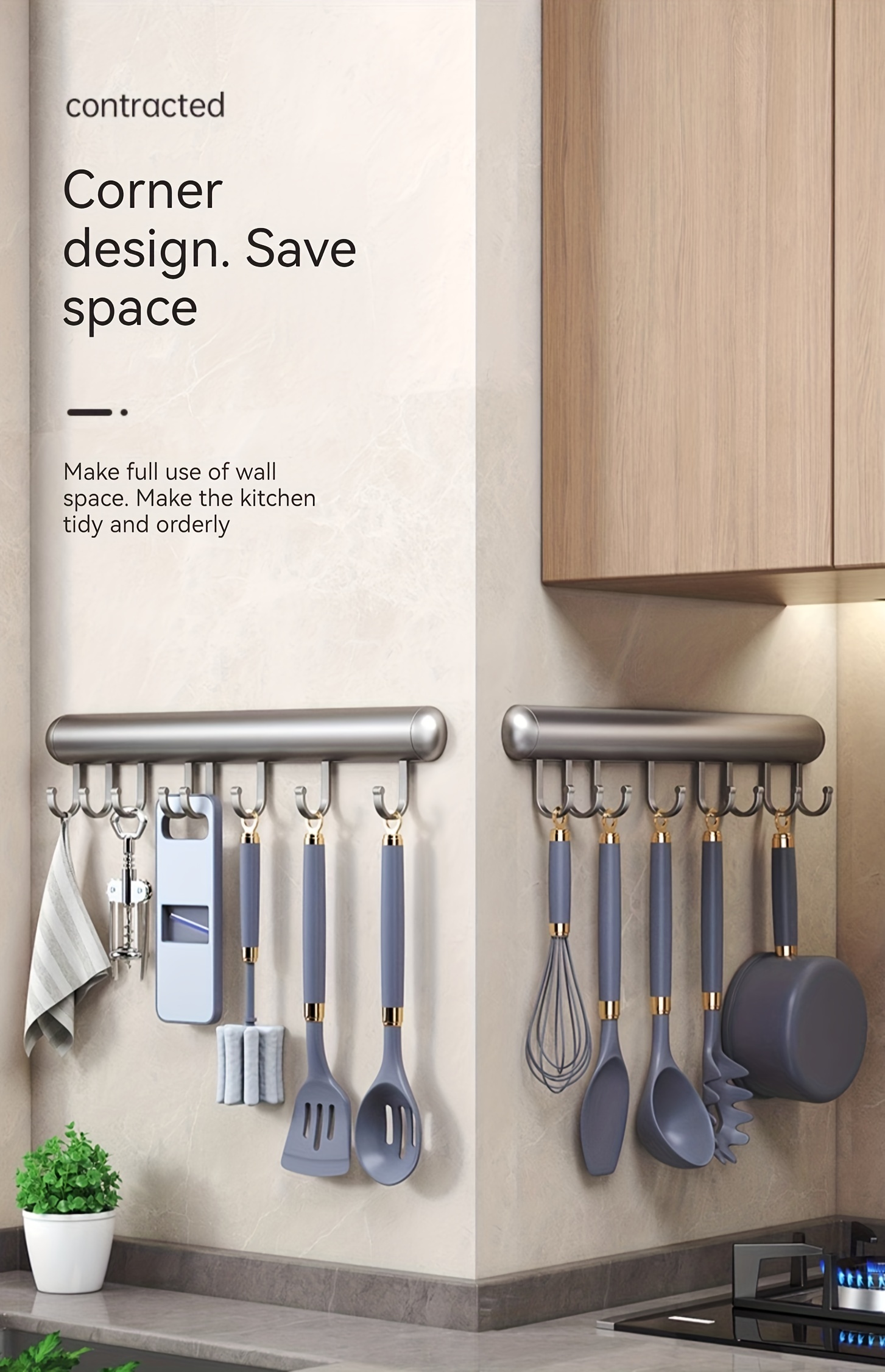 Porta Grucce Da Parete Senza Fori - Organizzatore Appendiabiti Salvaspazio Per Guardaroba