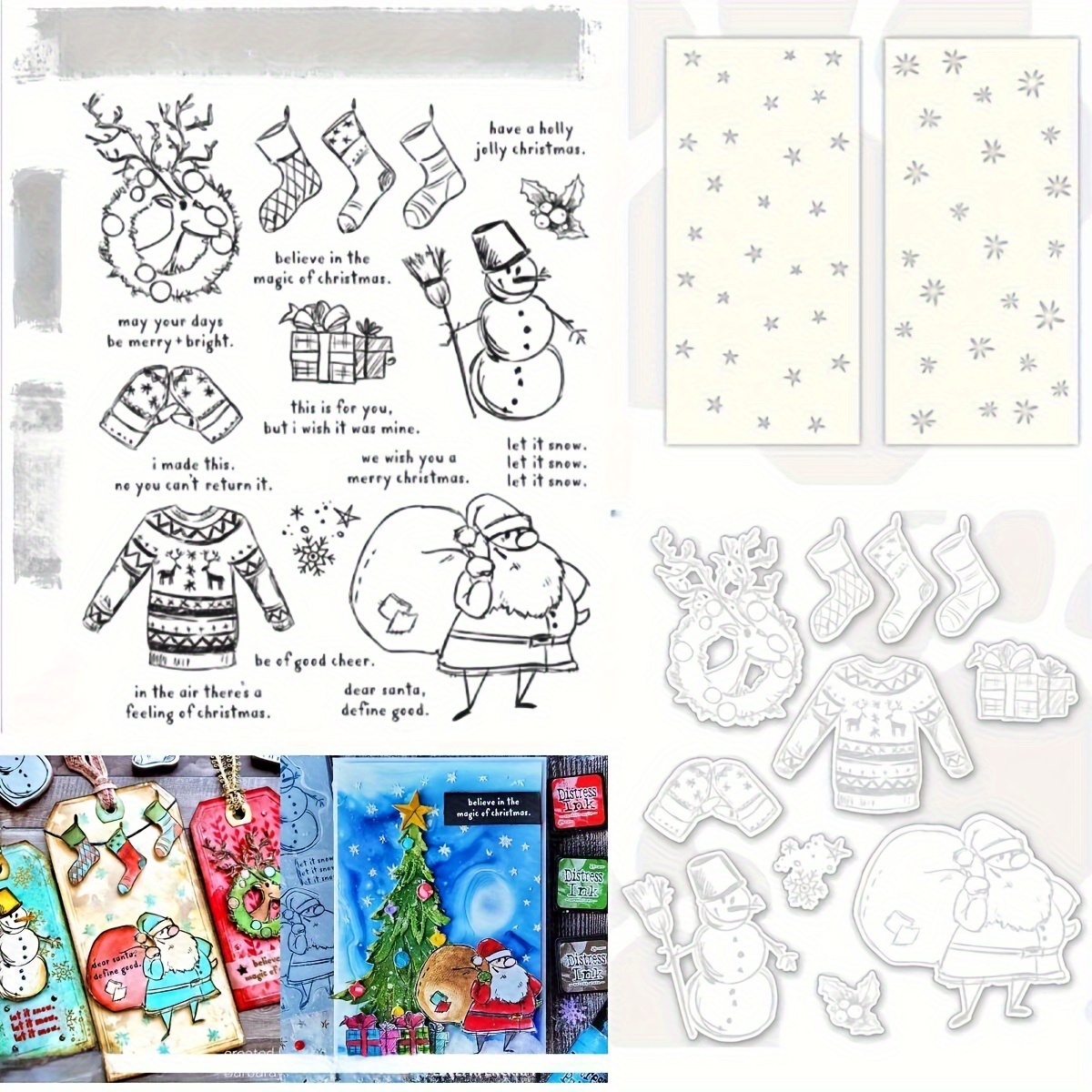 Santa Tags Clear Stamps