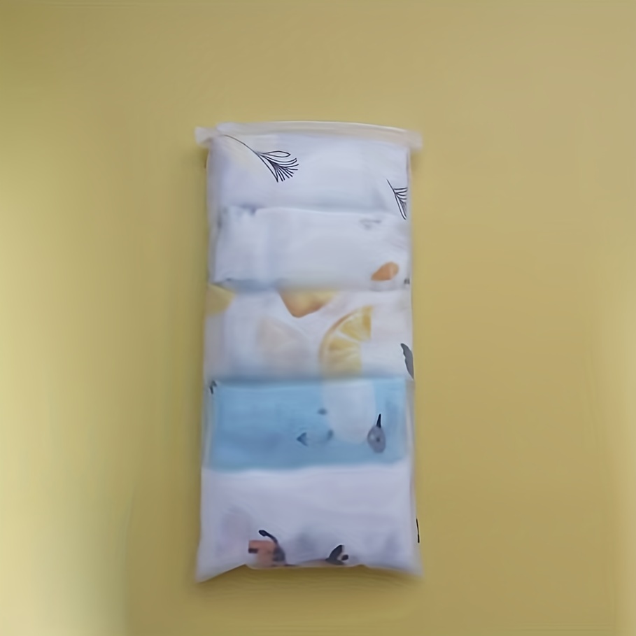 5pcs Double Layer Baby Wrap Towels, Bamboo Cotton Print