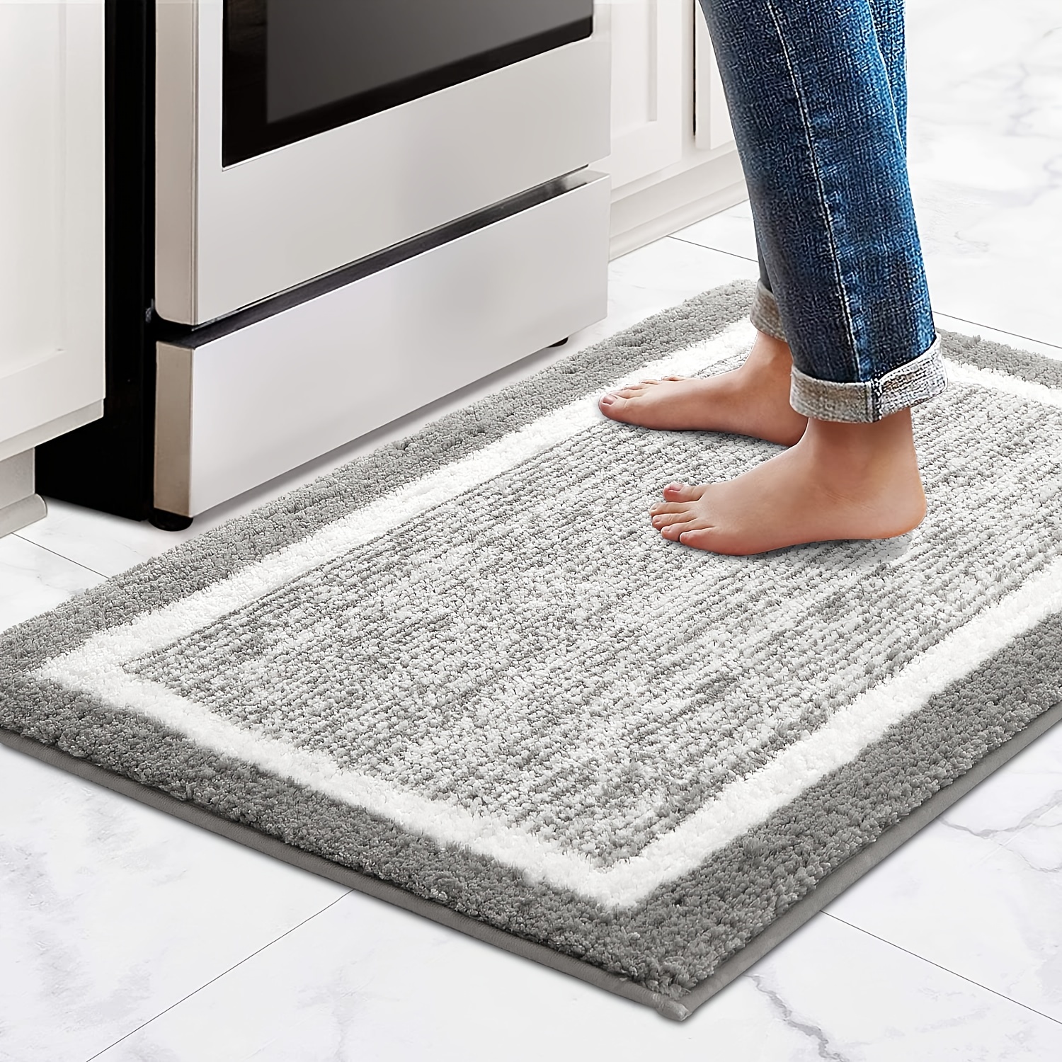 Modern Bathroom Carpet Runner Rugs, Classic Simplicity Printed Carpet Rug  Mats Floor Mat, Kitchen Rugs Toilet Anti-slip Large Rug Floor Mat - Temu