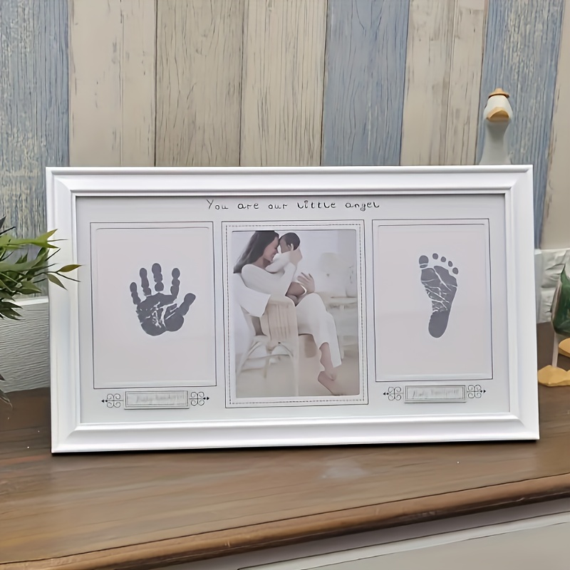 Baby Handprint & Footprint Picture Frame, Newborn Keepsake Kit for