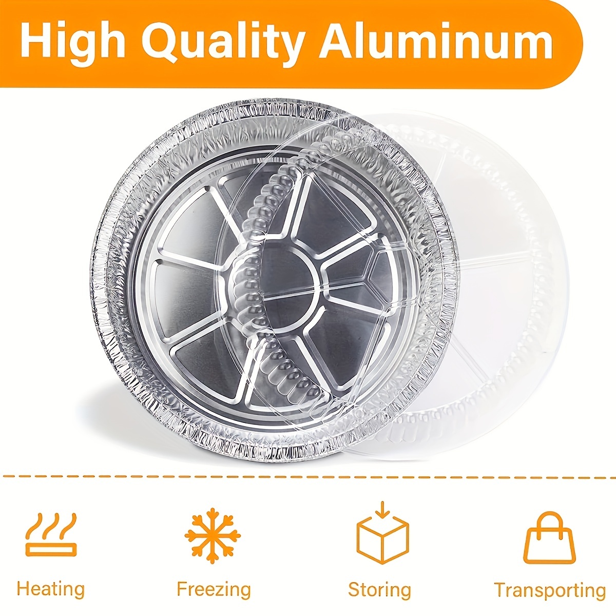 10pcs 8 Inches Round Aluminum Pans - Disposable Aluminum Foil Cake Trays -  Freezer & Oven Safe - For Baking, Cooking, Storage & Reheating