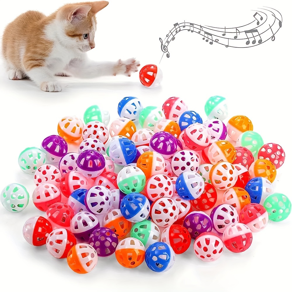 

Boules de Chat de Couleur Aléatoire, Avec Cloche, Grand Treillis, Hochet, Jouet En Plastique, Couleurs Assorties, 10 Pièces/20 Pièces