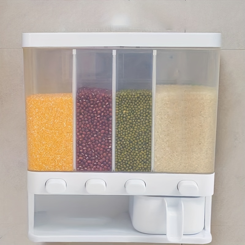 Divided Grid Rice Bucket Household Anti-insect Moisture-proof Rice Storage Box