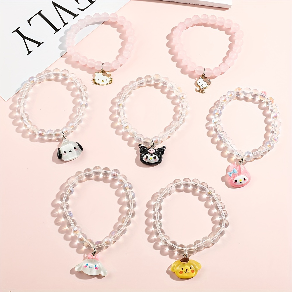 Sanrio Hello Kitty Friends Cinnamoroll Pulsera Charm Bracelet Kawaii Silver  Gloden Bracelet Y2k Ornament Christmas Gift for Girl 