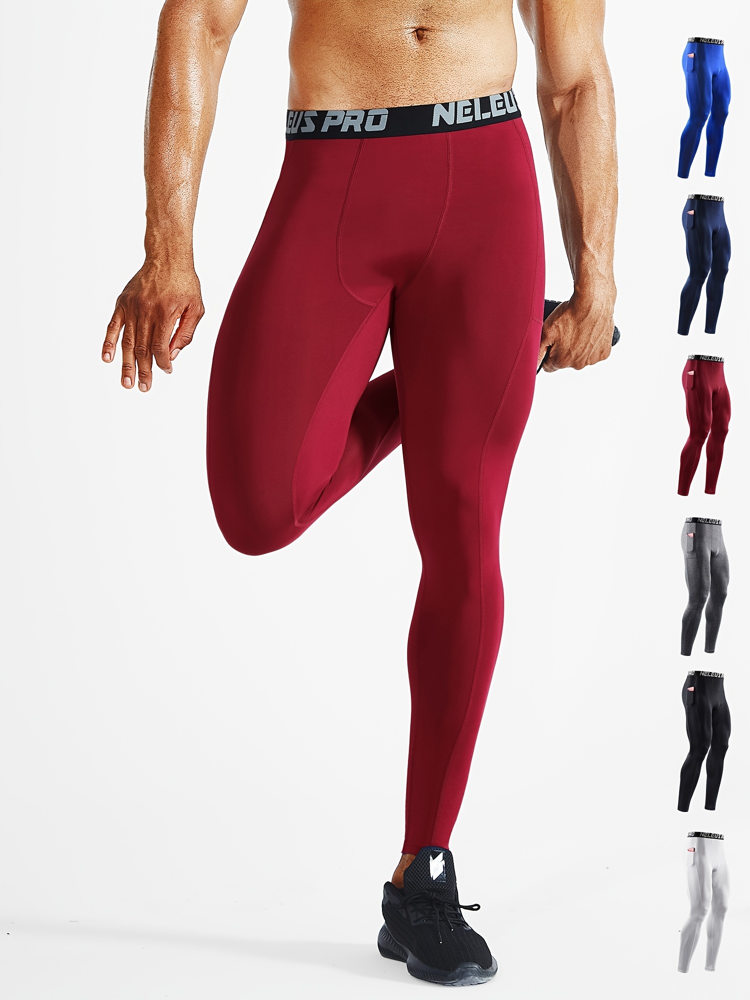 Plus Size Men's Breathable Stretchy Pro Compression Pants Running