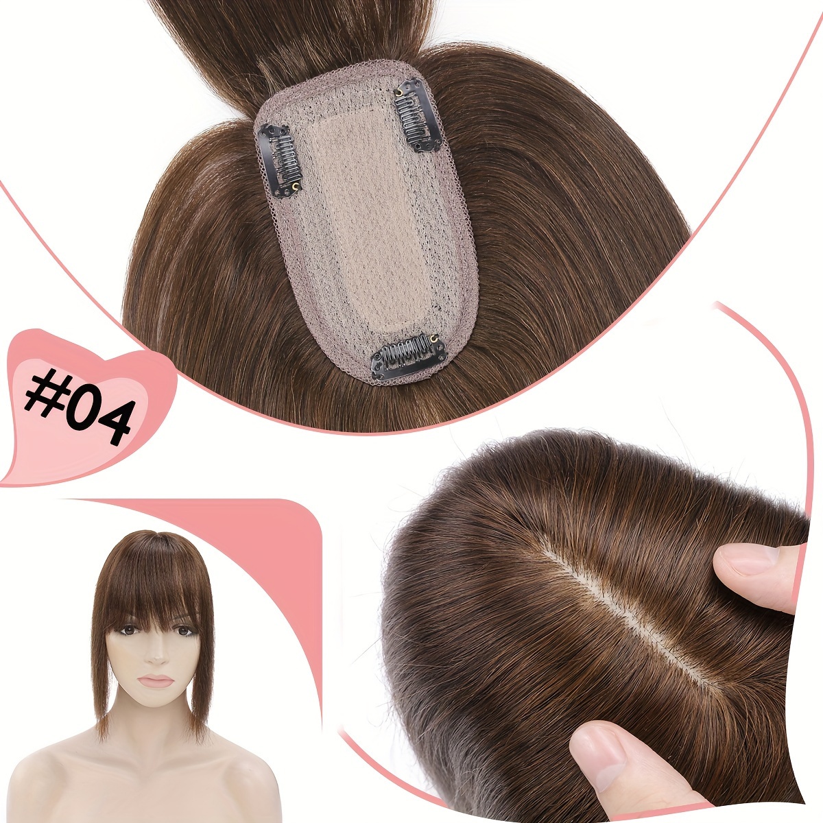 7 13cm lace toppers women real human hair topper - Temu display picture 3