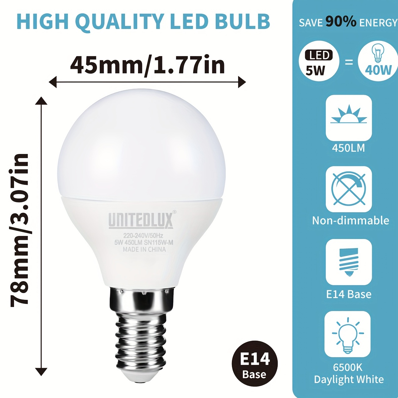 E14 led Light Bulb dimmable, e14 European Screw Base LED Light Bulbs 40  Watt Incandescent Bulb Equivalent, 4W T3/T4 European Base Replacement