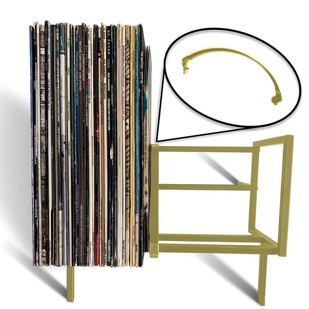 Espositore in bambù per Organizer per dischi in vinile per album musicali  50 + LP Display