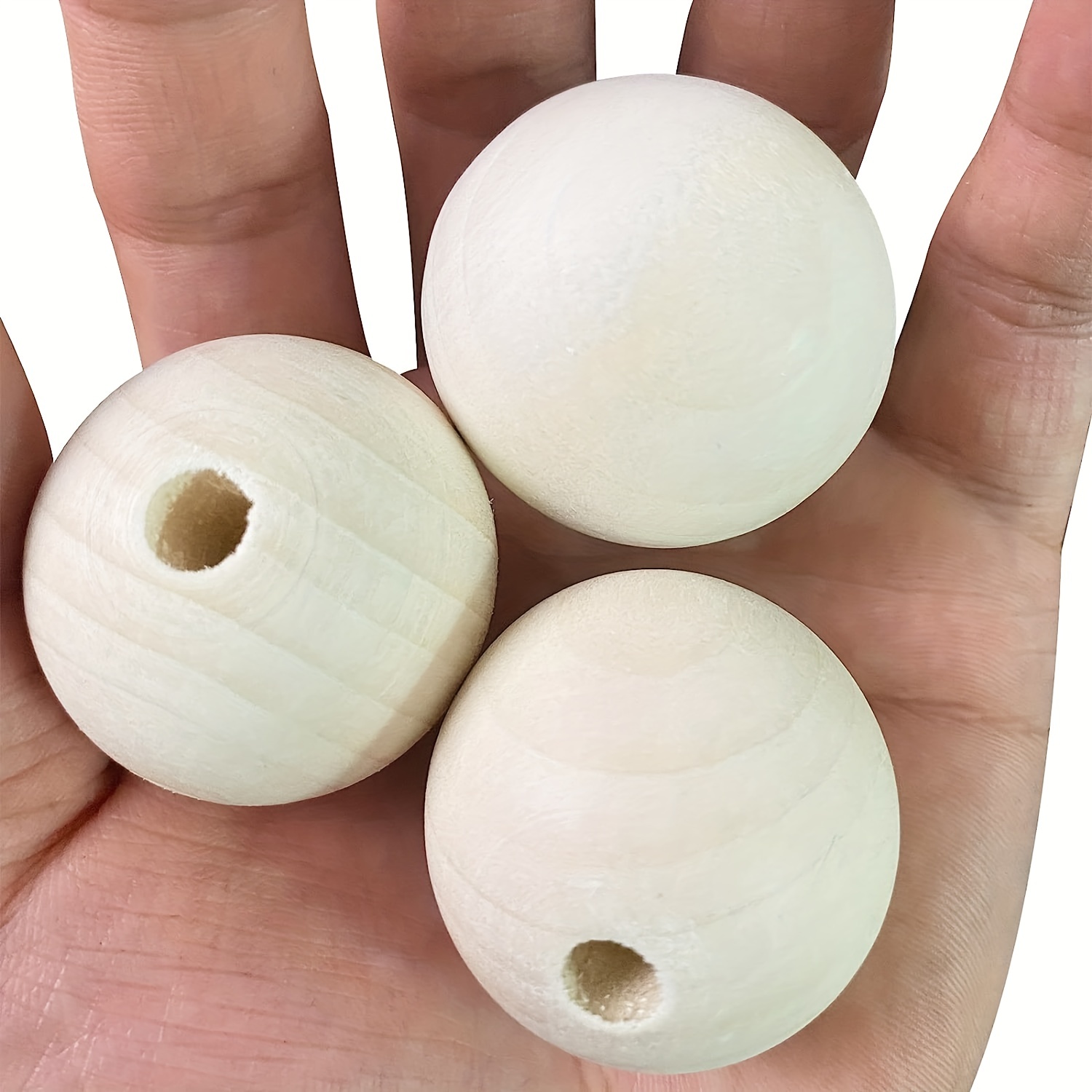 Natural Wooden Beads for Crafts Unfinished Large Wood Beads for
