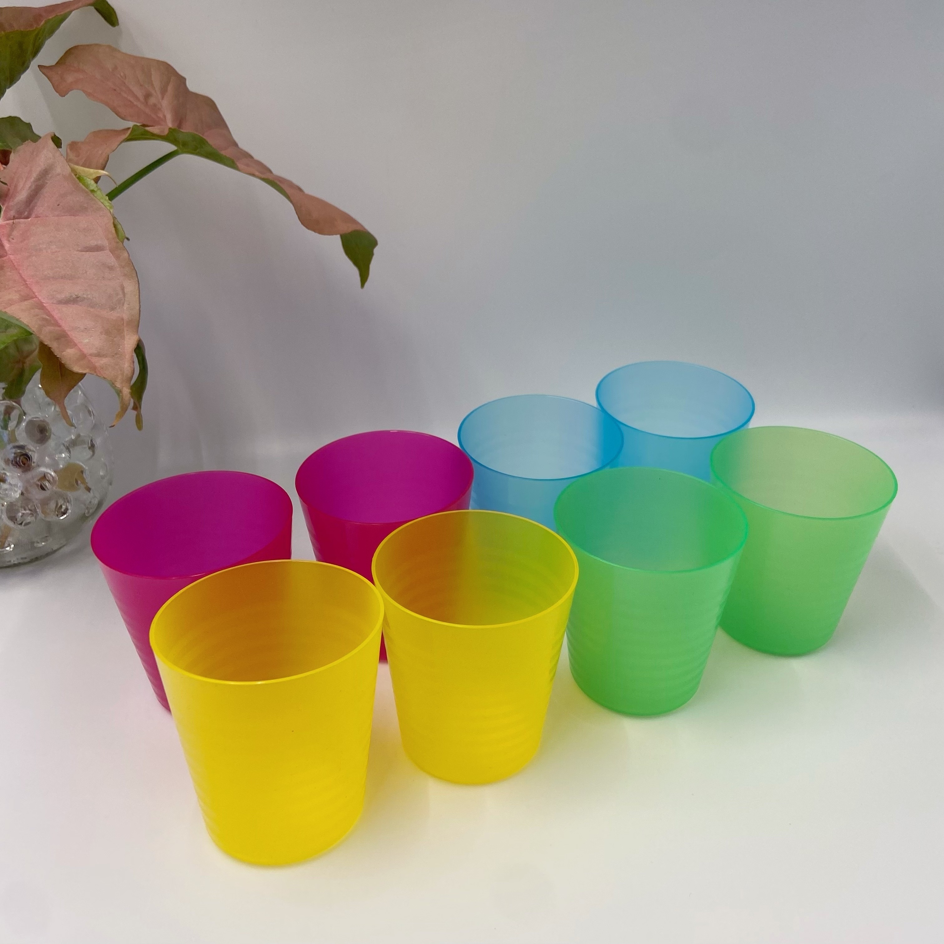 

8pcs, Plastic Tumblers Reusable Drinking Cup Unbreakable Beverage Glass Water Mugs Water Cups For Bar Beverages Juice