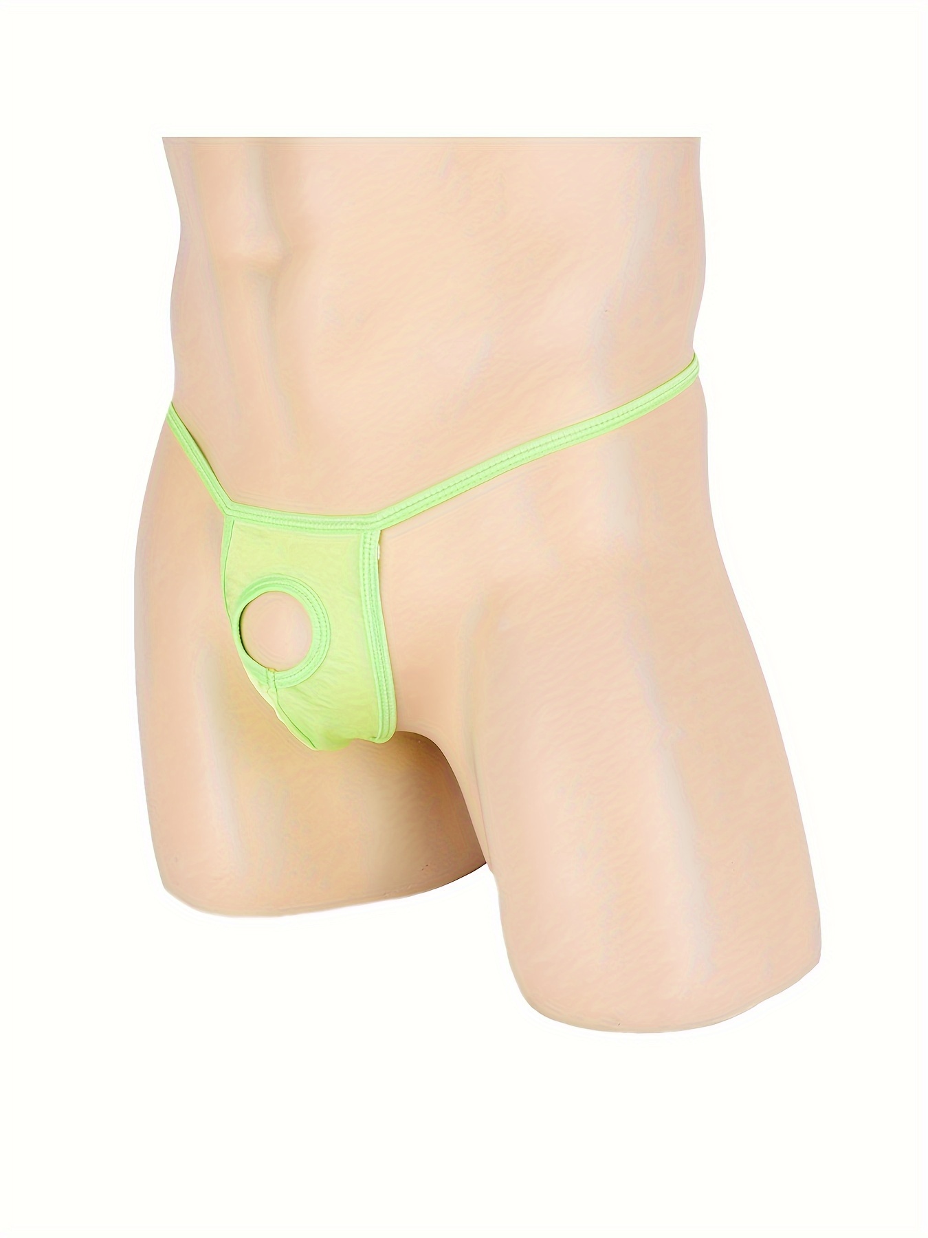 Men's Open Front Hole Briefs Thongs G-string Underwear T-back