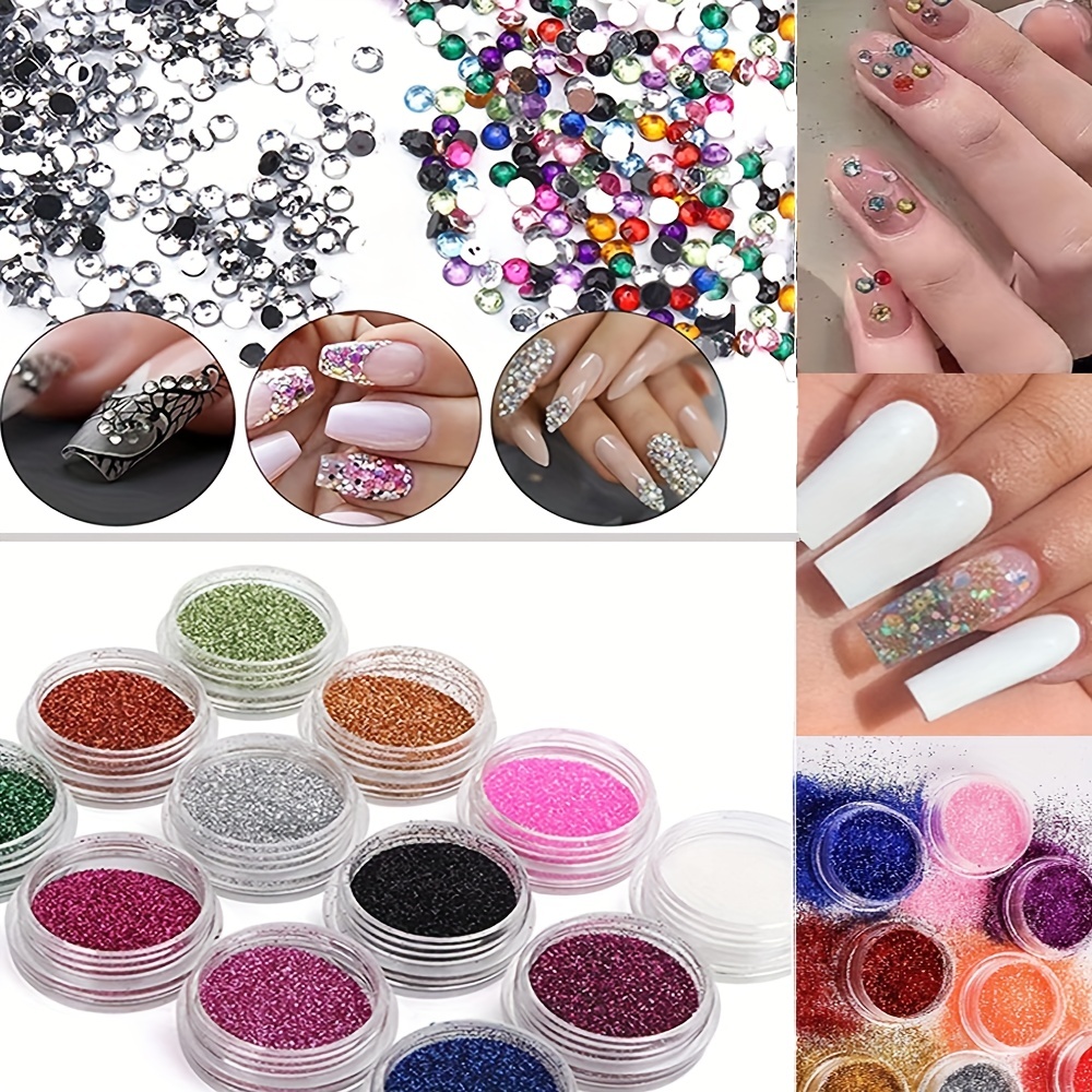 Professional Acrylic Nail Kit Set With Everything 12 Glitter Acrylic Powder Kit Practice Hand With Fingers Nail Art Tips Nail Art Decoration Nail Monomer Liquid DIY Nail Art Tool Nail Supplies Acrylic System For Beginners details 5