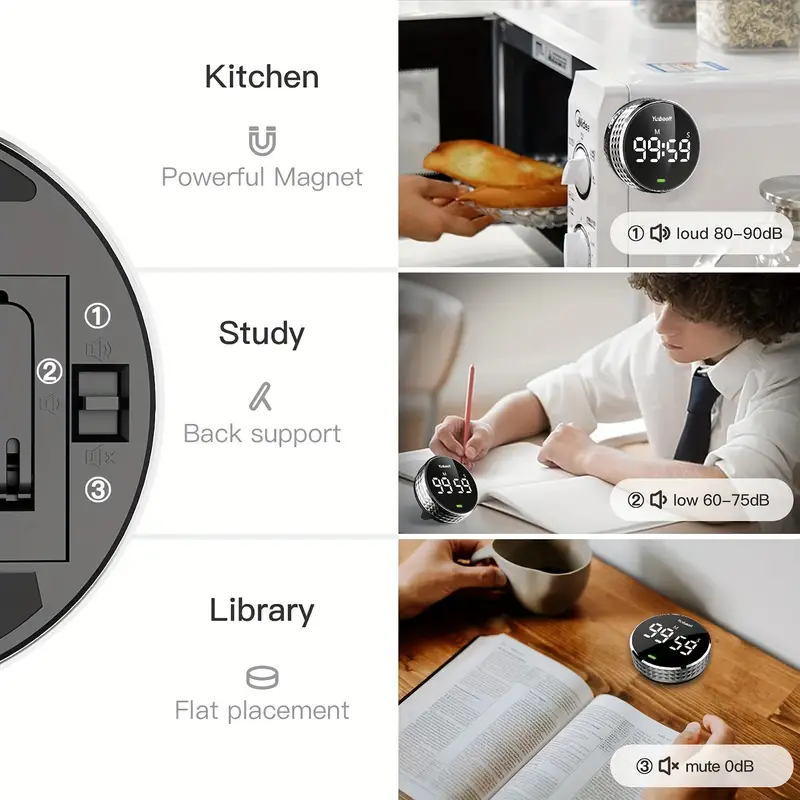 Digital Kitchen Timer, Visual Timers Large Led Display Magnetic