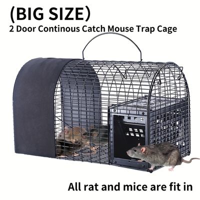 1pc Big Size Reusable Humane Live Continuous Catch Mice Mouse Rodent Rat Trap Cage, Pest Control