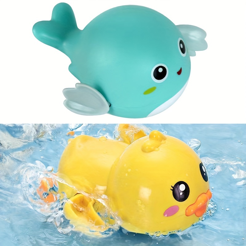 Juguetes de baño para bebés para niños pequeños de 1 a 3 años, lindos  juguetes de baño de tortugas y delfines para nadar, juguetes de baño para  bebés, niños y niñas de