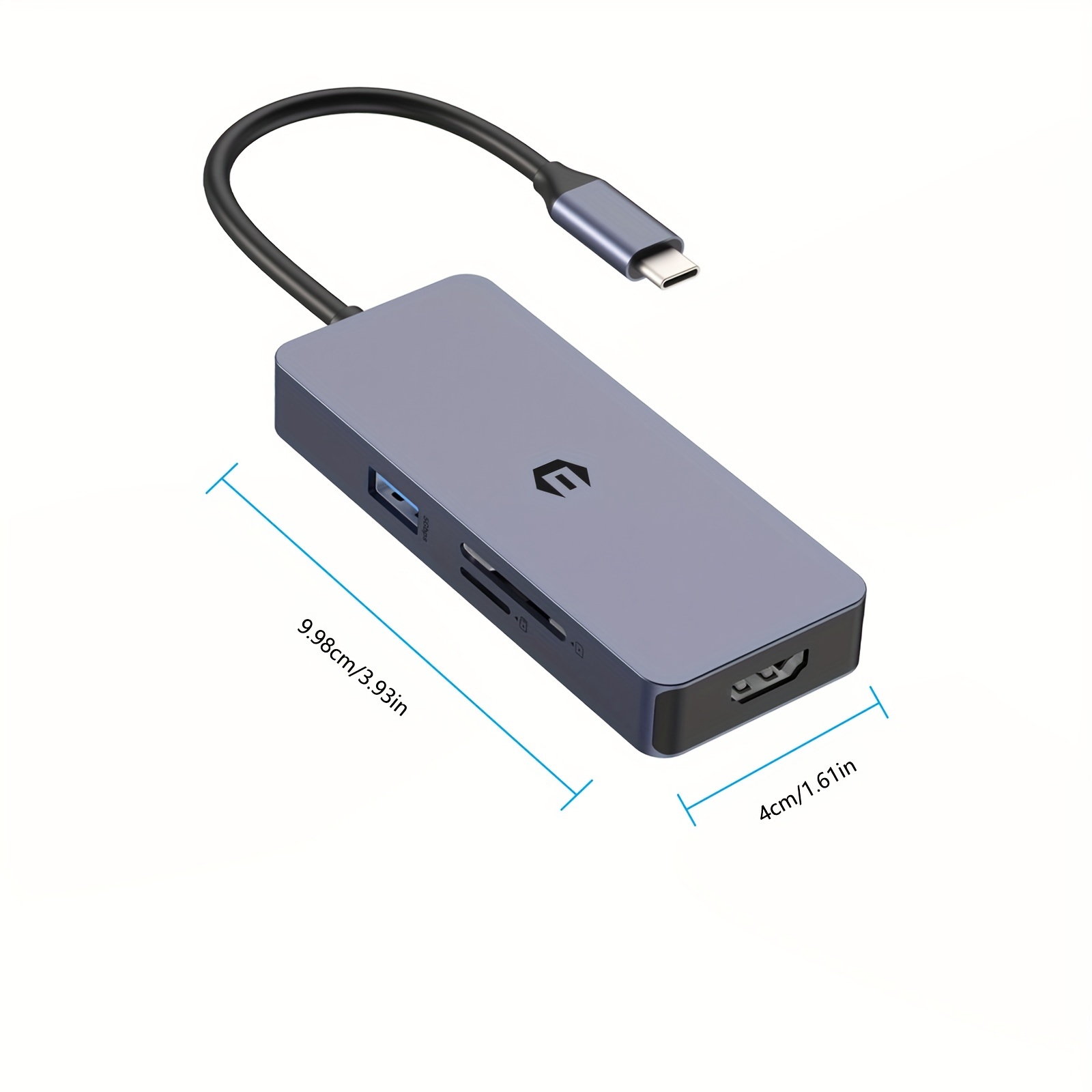 Adaptateur Hub USB-C 6en1 HDMI 4K USB 3.0 lecteur de carte SD-TF