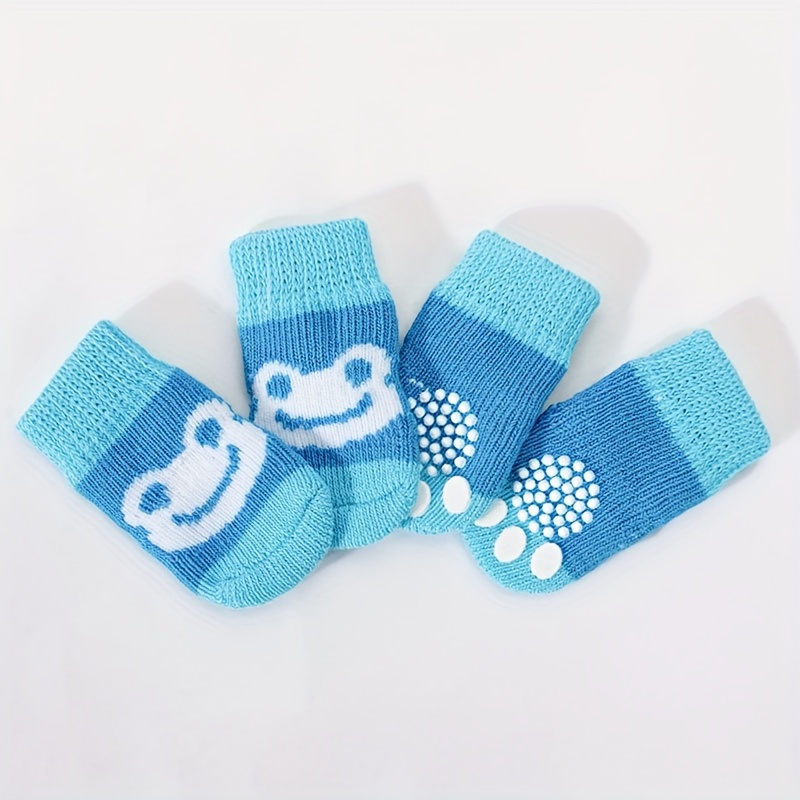 4pcs Pet Socks Non Slip Dog Socks Foot Cover Cotton Socks Dog Paw