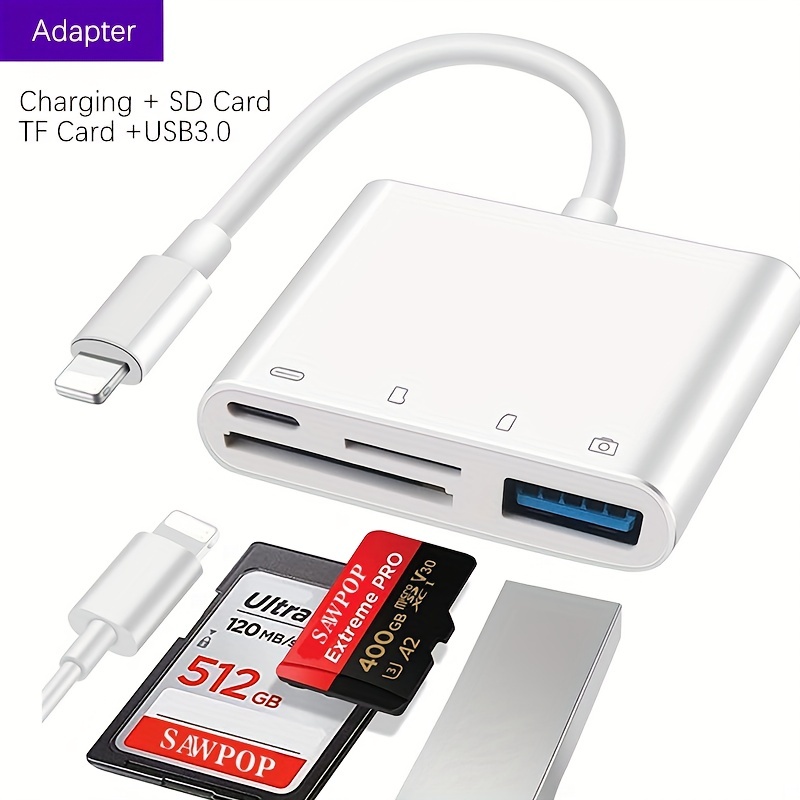 Lecteur de carte multifonction Carte TF Lecteur de carte SD Adaptateur  USB3.0 Lecteur de carte portable pour ordinateur de téléphone portable 