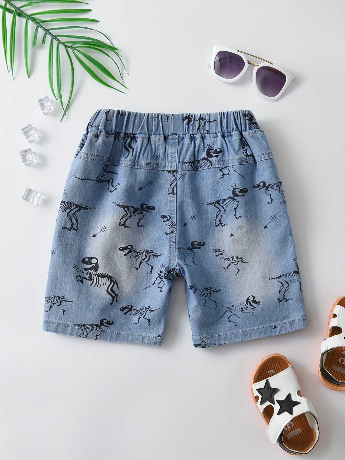 skeleton dinosaur print boys comfortable creative denim Temu