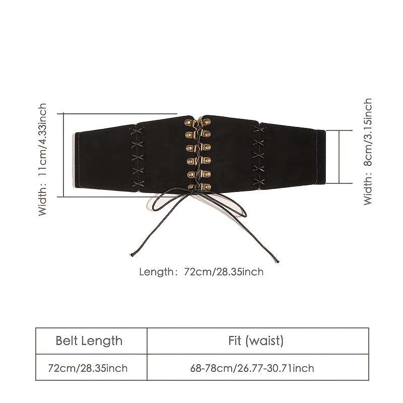 Black Corset belt Renaissance Corset Cincher Elasticity Waistband Belt