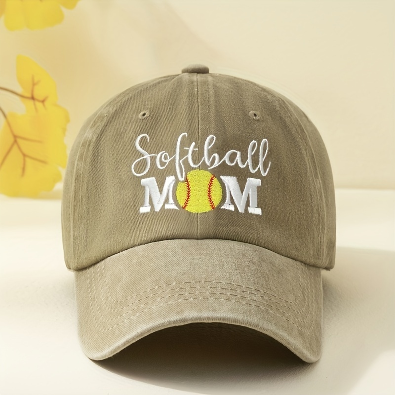 Mom Dad Slogan Embroidered Baseball Casual Washed Dad - Temu