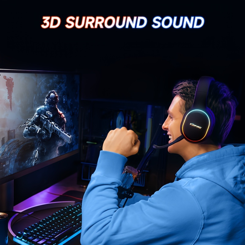 2.4GHz Wireless Gaming Headset Wireless Gaming Headset For Switch PC PS5 PS4 Vibration Feedback Over Ear Headphones With Noise Cancelling