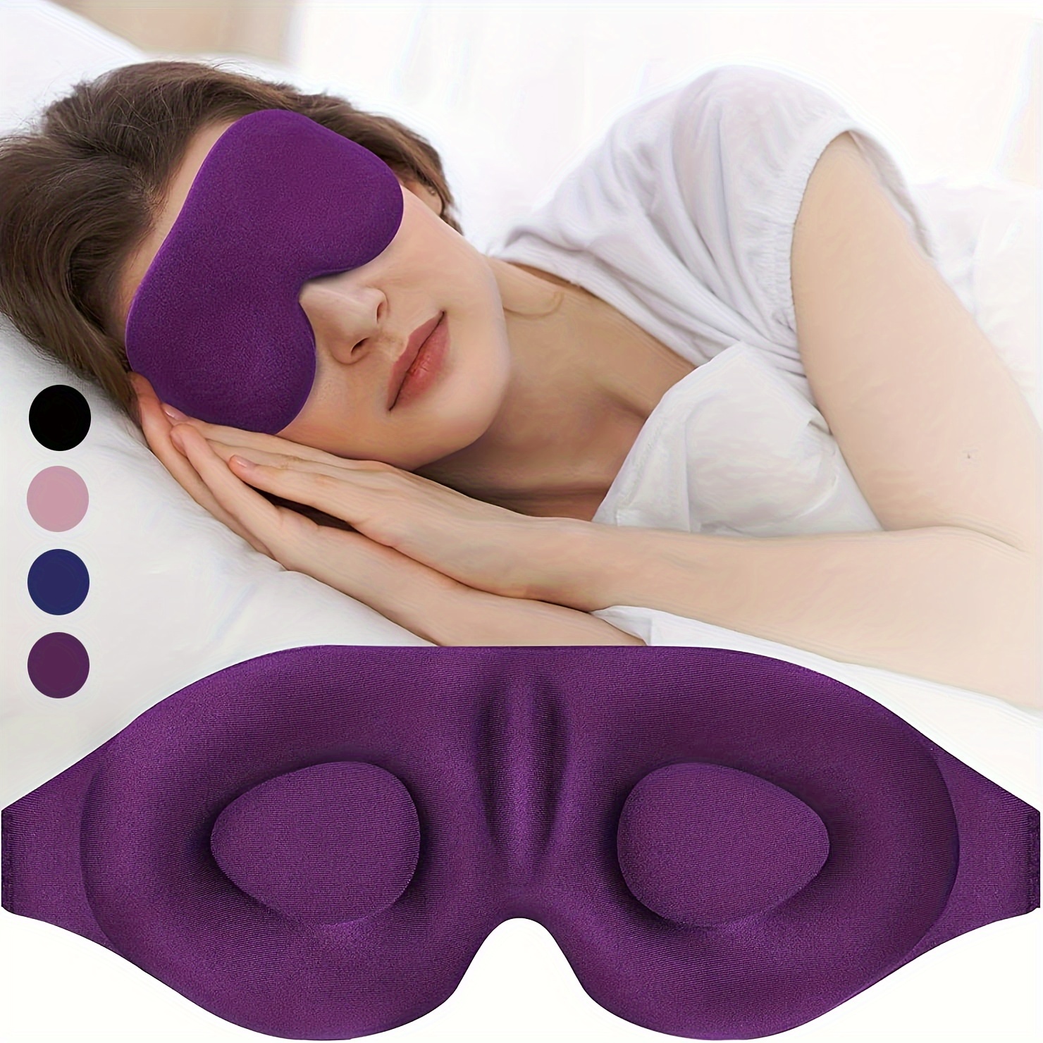 

Sleep Mask For Side Sleeper, 100% Light Blocking Upgraded 3d Contoured Cup Eye Mask With Adjustable Strap, Relaxing 0 Pressure Eye Cover, Night Blindfold Eye Mask For Men Women Travel Essentials
