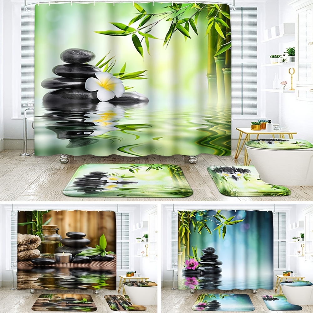 Leaf Pattern Shower Curtain Green Water resistant Shower - Temu