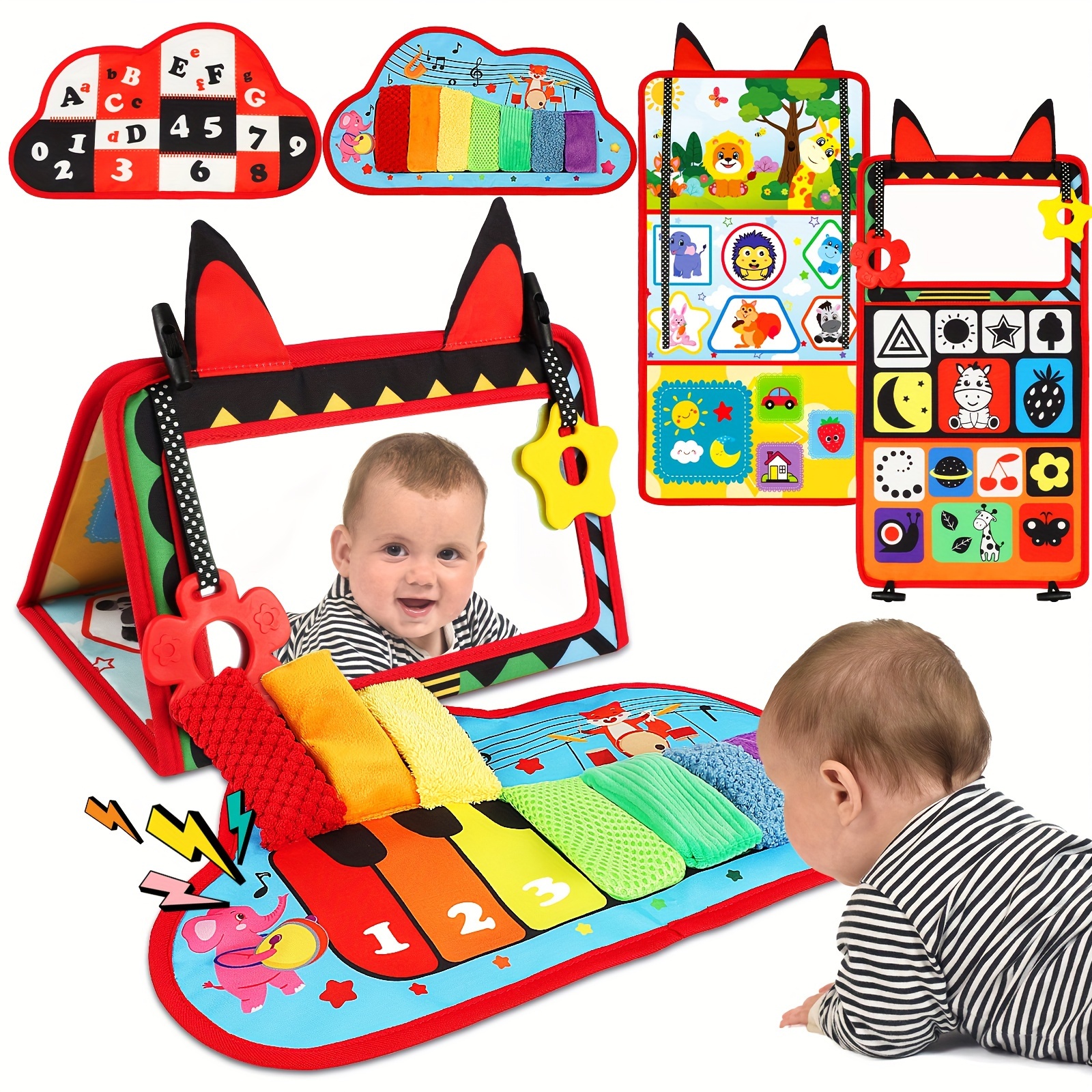 Espejo de tiempo boca abajo para bebés de 0 a 6 meses, juguetes para bebés  de 0 a 6 meses, juguetes Montessori para recién nacidos, juguete de alto
