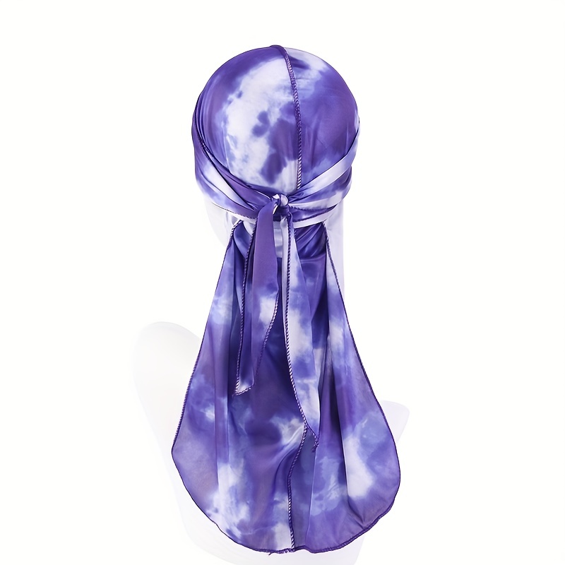 Tie Dyed Thick Silky Durag Floral Print Wave Cap