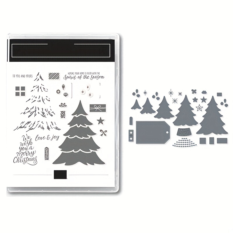 Merry Christmas Series Clear Stamp / Cutting Die For Card - Temu