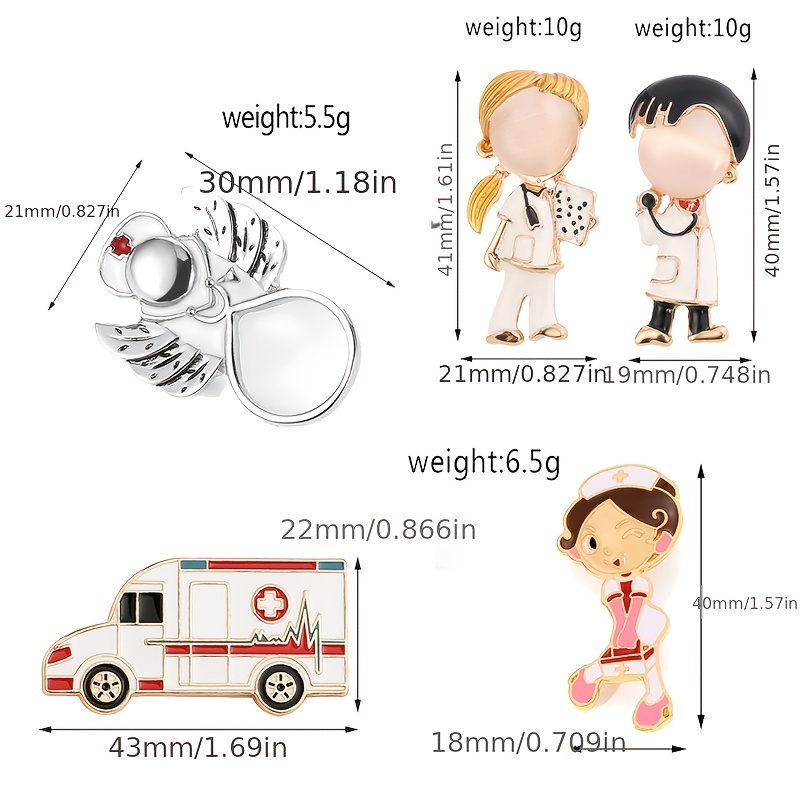 Cartoon Nurse Brooch Medical Series Ambulance Nurse Enamel - Temu Canada