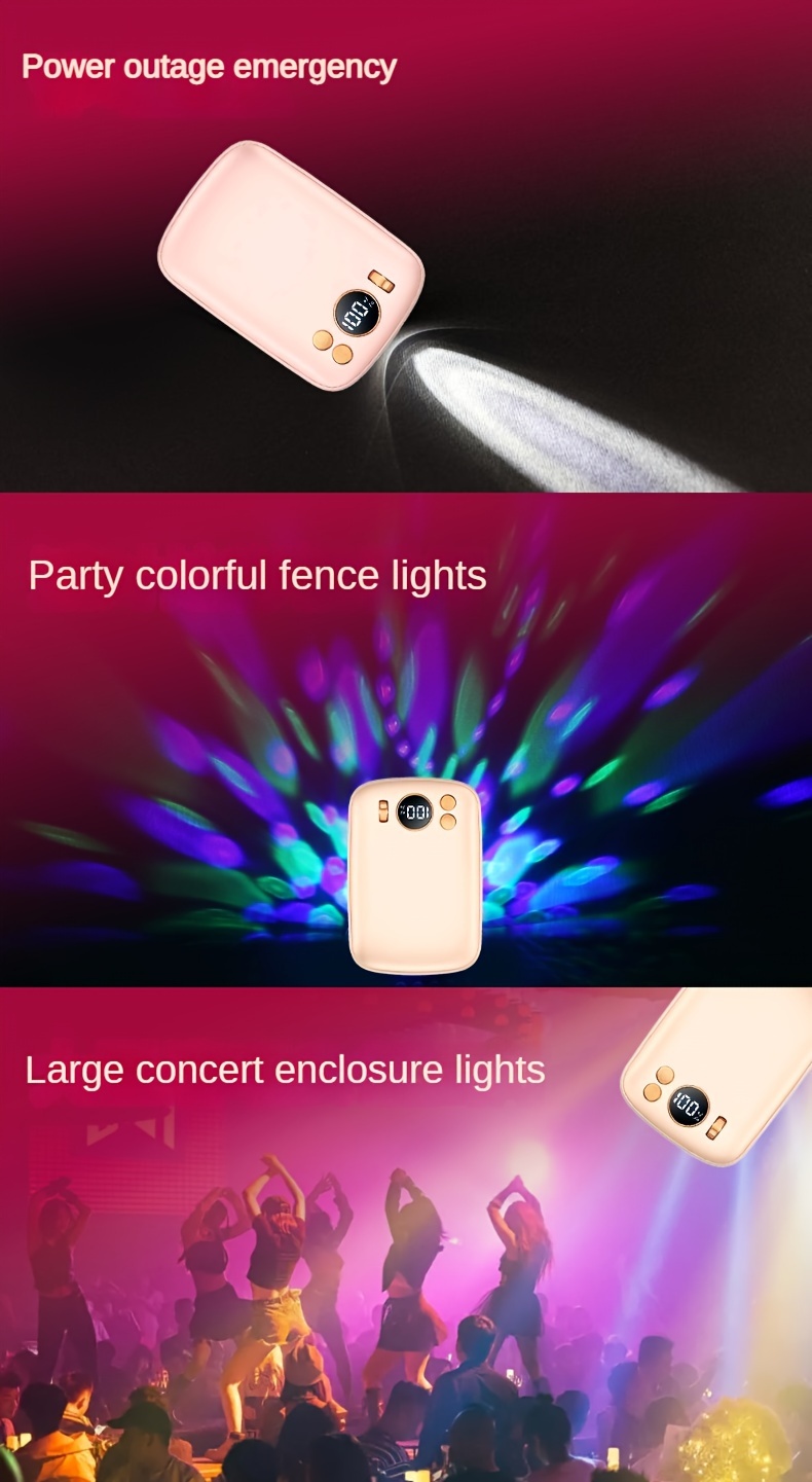 Mini-heizung, 3600mah Großer Akku, Mobiles Power-flashlight Buntem