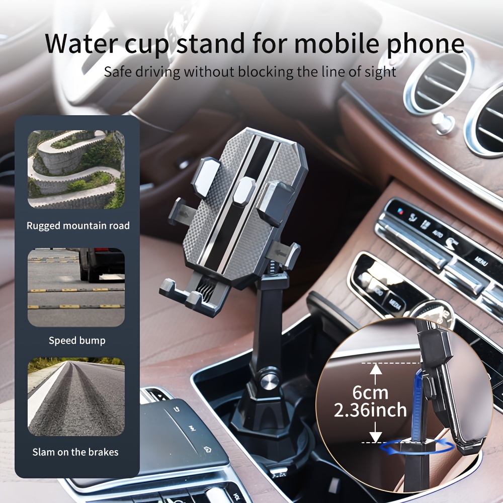 

Car Water Cup Holder, Telescopic Multi-functional Car Bracket, Navigation Rack, Center Console Rear Seat Universal Mobile Phone Holder