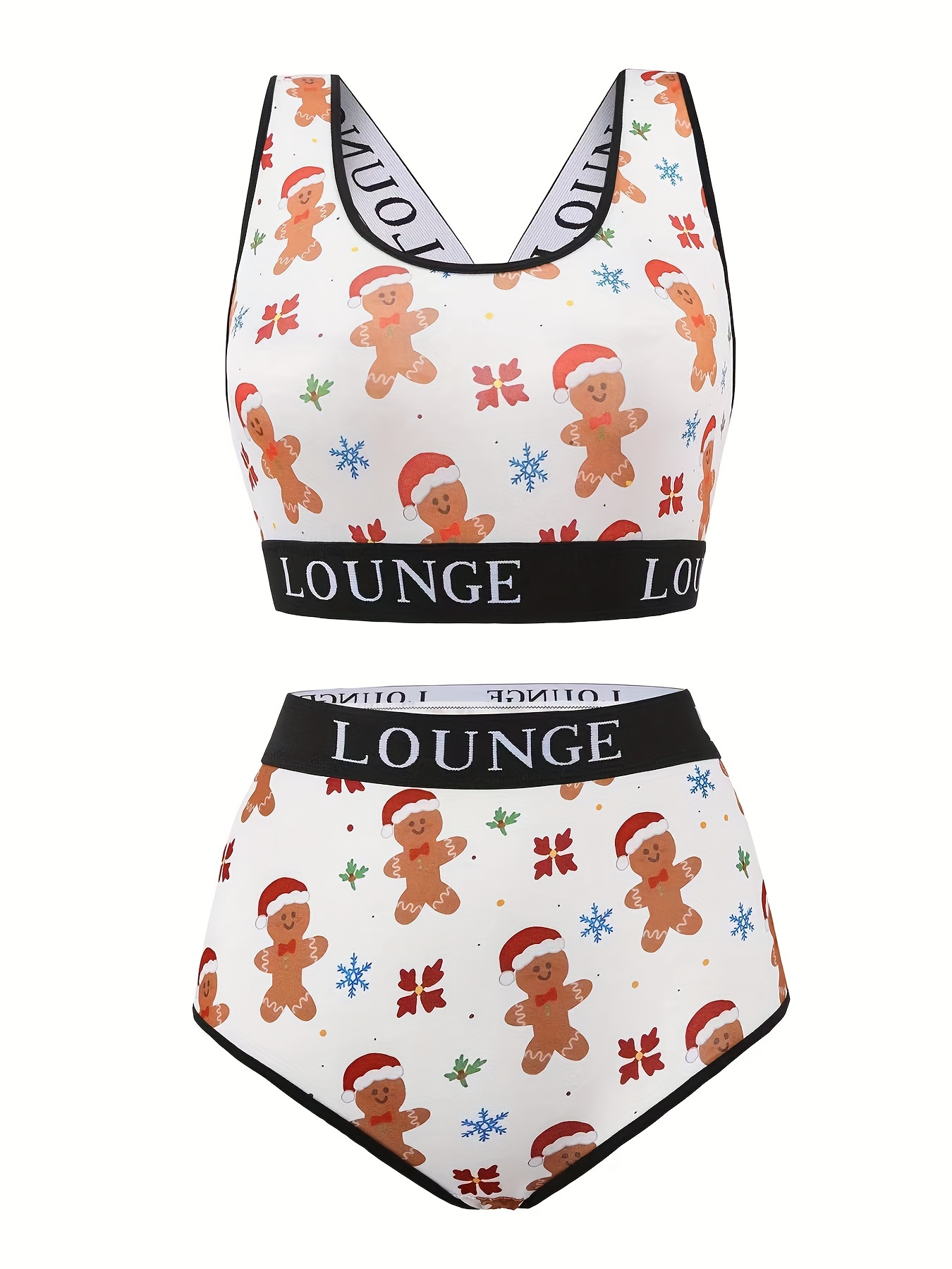 Plus Size Christmas Cute Underwear Set Women's Plus - Temu Italy