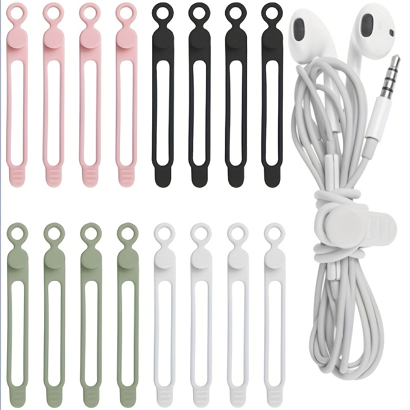 Paquete 6 Organizadores Cables Escritorio (2 Cada Color) - Temu