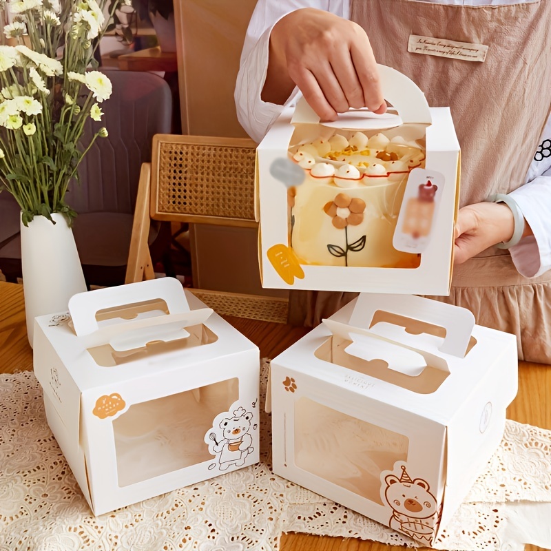 Cake Box Clear Portable Cake Box For Cupcake Muffin Cake - Temu