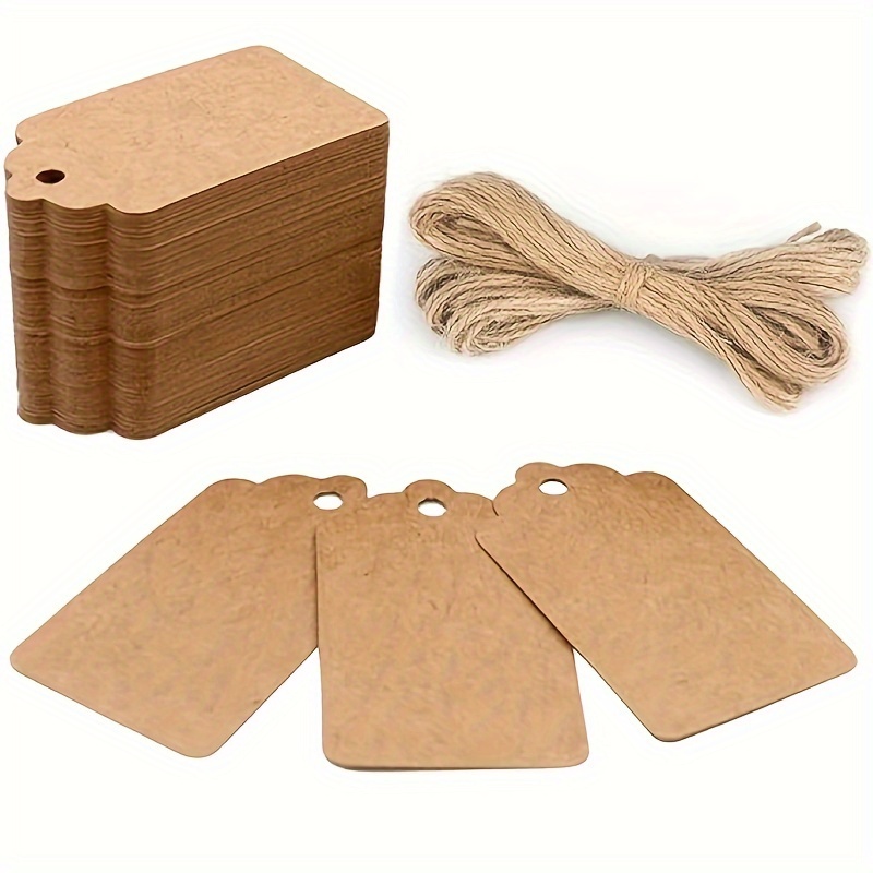 Gift Tags With String Kraft Paper Blank Marking Tags - Temu