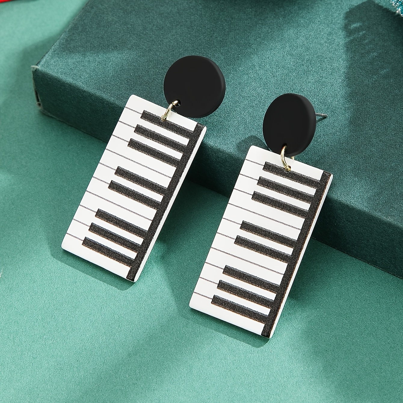 Artistic, Black White Dangle Earrings Y2k Style Acrylic Jewelry Creative Female Gift